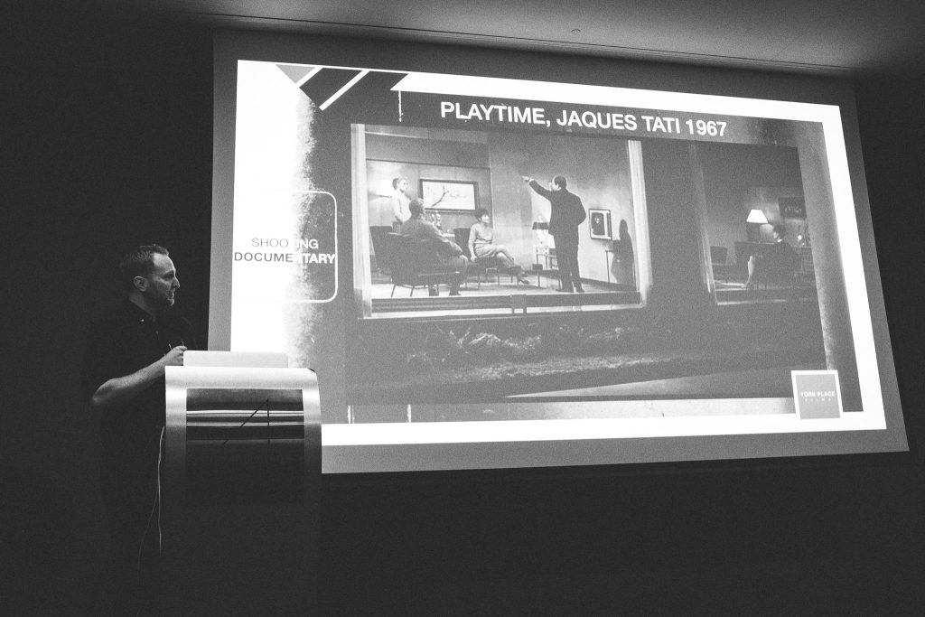 Wedding Videographer Matt Thompson (photographed presenting at X-Weddings Conference)