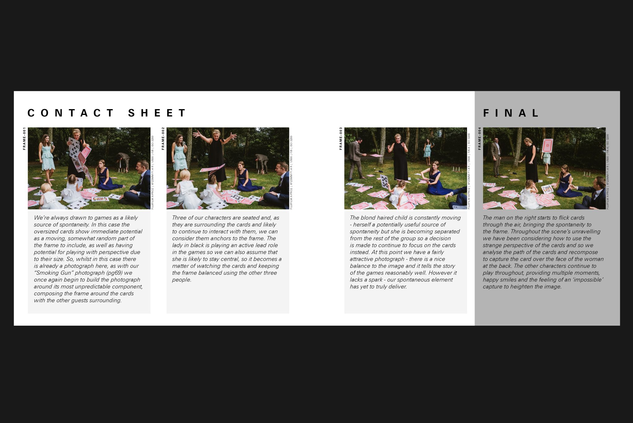 Contact sheet showing the making of the photograph featured on the back cover of Is This Something?